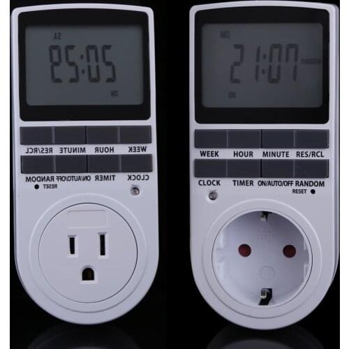Portable Plug in Digital Timer 24h 7day Week Timer LCD Display Timing for Indoor Lights/TV/PC/Fans/Kitchen US/EU Plug Hot Sale