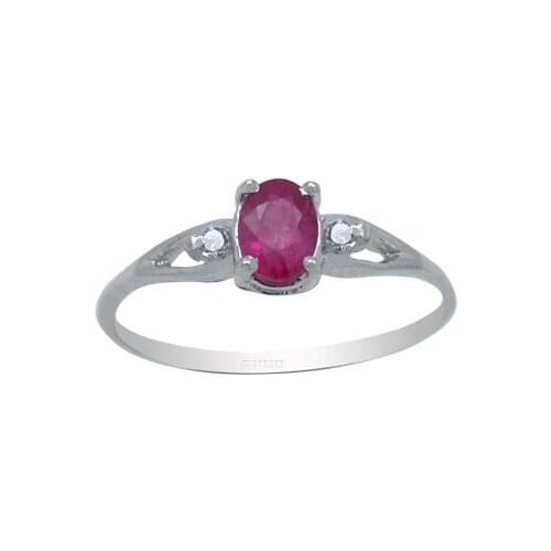 Simple 925 Silver Ruby Ring for Wedding 4mm*5mm Natural Ruby Silver Ring Sterling Silver Ruby Engagement Ring for Woman
