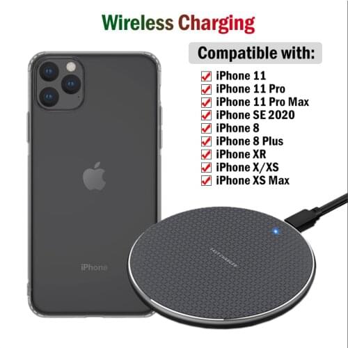Qi 10W 7.5W Fast Wireless Charging for Apple iPhone SE2 SE 2020 11 Pro Max X XR XS Max Phone Wireless Charger for iPhone 8 Plus