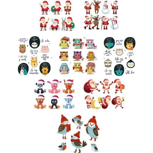 Christmas thermo-stickers for children Santa Claus Patch Stripe for jacket Patches on clothes heat transfer vinyl