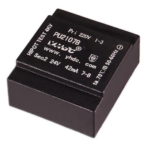 YHDC PU2107B Power 1VA Input 2*110V Output 2*15V Encapsulated transformer PCB Welding Isolation Transformer