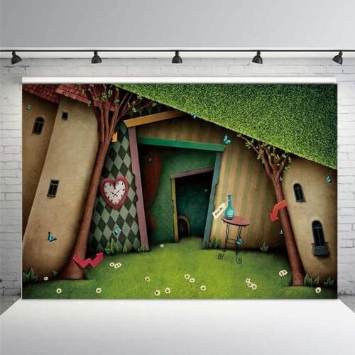 Fantasy Fairy Tale World Photography Backdrop Alice In Wonderland Background for Baby Portrait Photographic Party Decor
