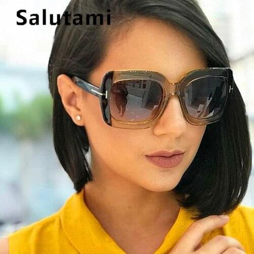 Square Letter Brand Sunglasses Women 2019 New Fashion Luxury Brand Double Color Frame Vintage Men Sun Glasses Clear Shades
