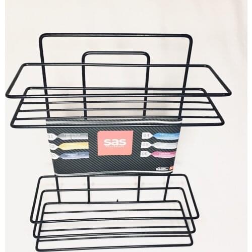 Lifetime Stainless 2 Tier Shower Shelf Shampoo Holder Thermo Plastic Coating Black