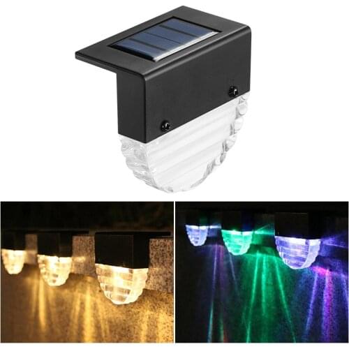 LED Solar Lamp Path Stair Outdoor Lights Waterproof Solar Wall Light Garden Step Deck Lights Balcony Fence Light
