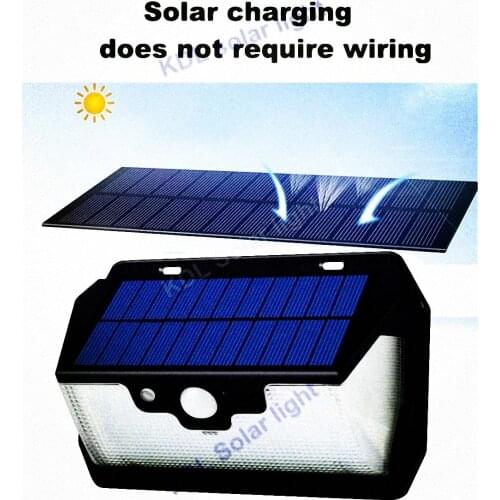 55 LED 900lm Solar Light remote control radar smart 3 side lighting 2018 Modern Lam torc street wall lamp yard camp g