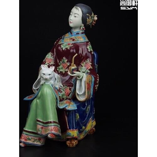 Shiwan doll master of fine ladies of ancient figures decorated lady ceramic crafts Home Furnishing decoration