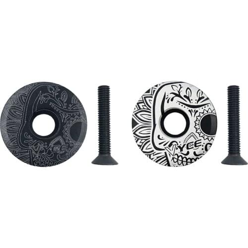 Mountain road bike handlebar top cover with screw 28.6 mm tube front fork earphone bowl cover aluminum alloy fittings