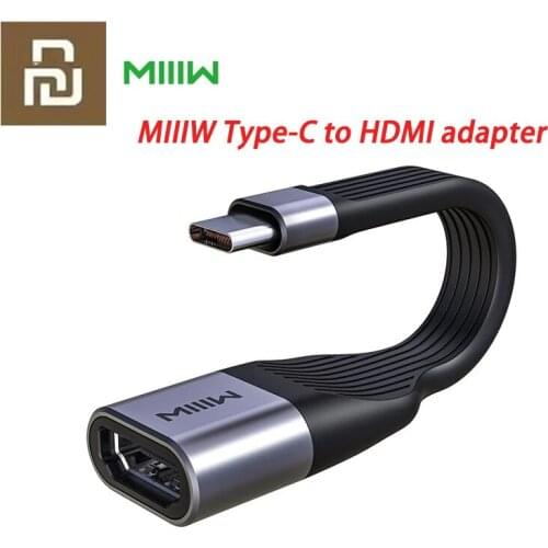 Xiaomi MIIIW USB C to HDMI Cable 4K Type C HDMI Converter for MacBook Huawei Mate 30 USB-C HDMI Adapter USB Type C to HDMI Cable
