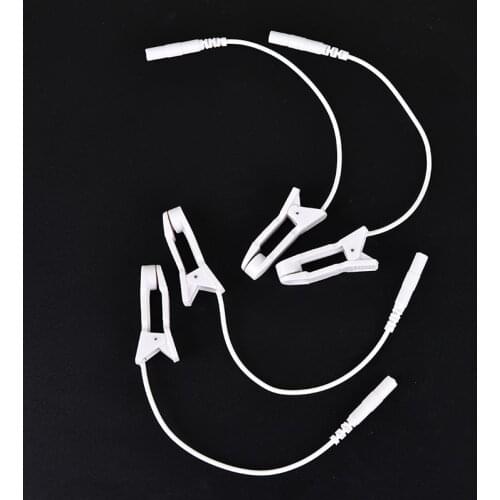 2pcs Electrode Ear Clips Breast Nipple Ear Pain Relief Clip Tens Electrode Lead Wire Connecting Cable Sleeping Aids Earclips