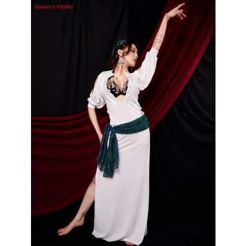 Performance Belly Dance Robe For Women Practice Lady Clothes Robe Belly Dance Dress Costume Oriental Dance Dance Clothes