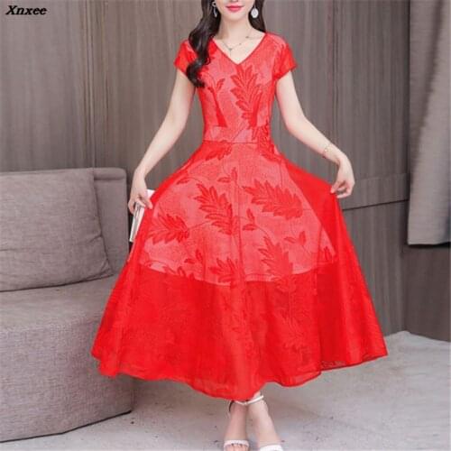Women Summer Dress 2018 Plus Sizes 3XL Casual Sexy Vintage Elegant Evening Party Dress Short Sleeve Lace Dresses Vestidos Xnxee