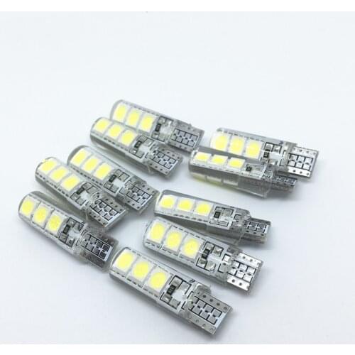 10PCS T10 LED W5W 6 SMD Silicone Shell Car Reading Dome Lamp Silica 2825 WY5W motorcycle Parking Bulb Gel Waterproof Wedge Light