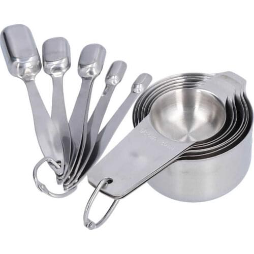 13PCS Stainless Steel Measuring Cup Coffee Spoon Cup Set Baking Measuring Cup Set Home Kitchen Baking Accessories