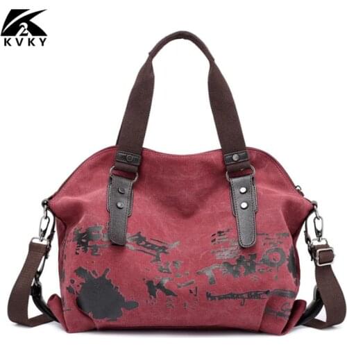 2018 Fashion Women Shoulder Bags Feminina Kvky Canvas Handbags Messenger Bag High Capacity Female Crossbody Zipper Totes