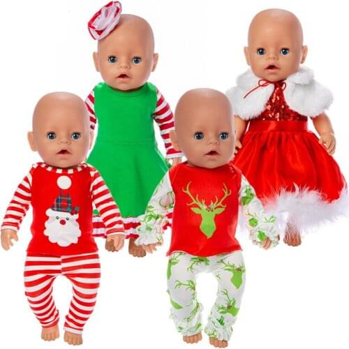 2019 New Christmas Doll Clothes Fit For 43cm baby Doll clothes reborn Doll Accessories