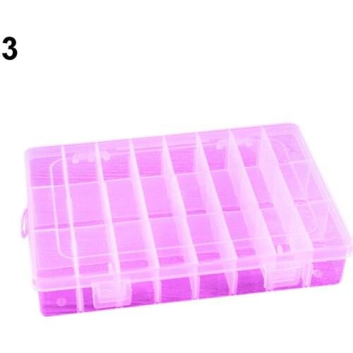 2021 New Fashion Simple Detachable 24 Compartment Plastic Storage Box Container Jewelry Tool Case