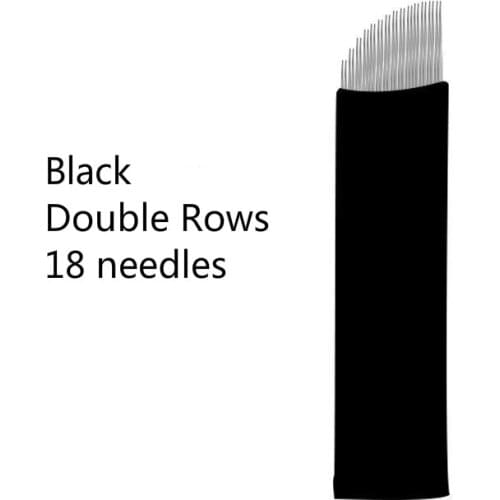 50pcs Black Double 18 pins Blades Professional Microblading Needles For Permanent Microblading Embroidery Pen