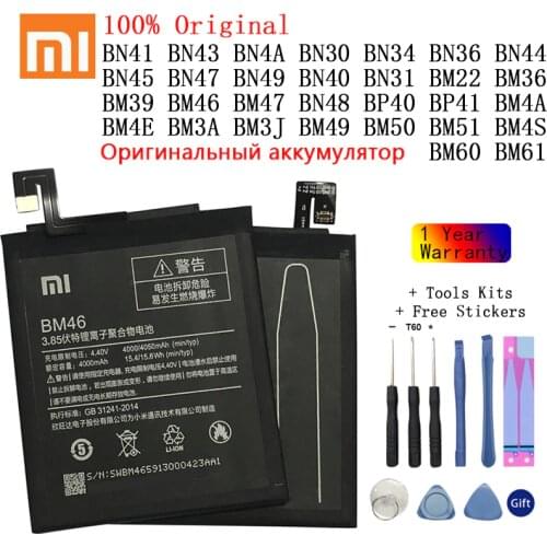 Xiao Mi Original Phone Battery For Xiaomi Redmi Note 3 3S 3X 4X 4A 5 Plus 3 4 5 5A 6A 6 7 Pro Mi5 Mi 8 4C 5X Mi6 Mix2 Batteries