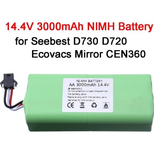 14.4V 3000MAH Ni-MH AA rechargeable battery cell Pack for Ecovacs Mirror CEN360 Seebest D730 Seebest D720 Vacuum Cleaner Robot