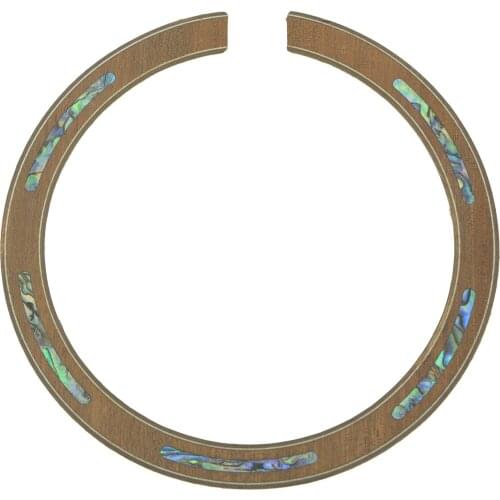 KAISH Acoustic Guitar Soundhole Sapelli Rosette with Abalone Shell Inlay 110mm*12mm*0.8mm