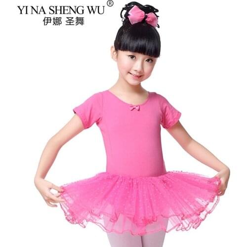 New Girl Ballet Tutu Dress Kid Gymnastics Tulle Skirted Leotard Swan Lake Ballet Costumes With Dot Tutus Ballet Practice Clothes