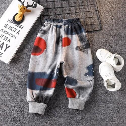 Girls Pants Graffiti Pattern Pants For Girl Spring Autumn Sweatpants For Children Casual Style Clothes Girl