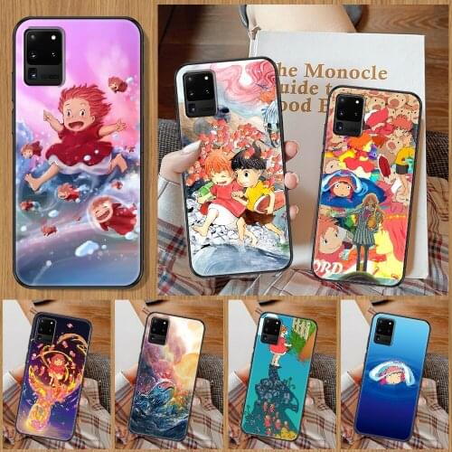 Anime Ponyo on the Cliff Phone case For Samsung Galaxy Note 4 8 9 10 20 S8 S9 S10 S10E S20 Plus UITRA Ultra black 3D back art