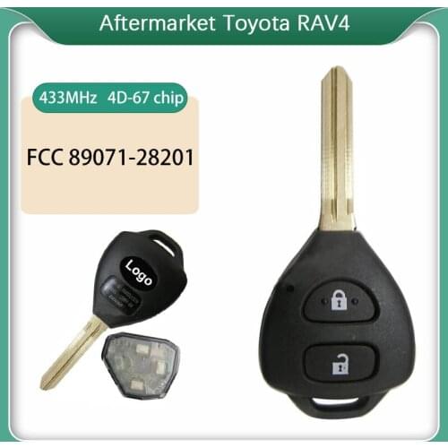 CN007012 Toyota RAV4 aftermarket 2button Remote Key (Europe) 433MHz,4D-67 chip inside 89071-28201