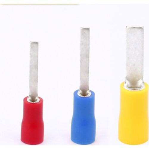 DBV series 100PCS/Bag Insulated balde terminals 4.3mm2 Cable Connector wire terminals Chip-Shaped Pre-insulating terminal