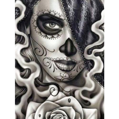 Full Square/round Drill 5D DIY Diamond Painting Skull Girl Embroidery Cross Stitch Mosaic Home Decor Gift Picture By Numbers