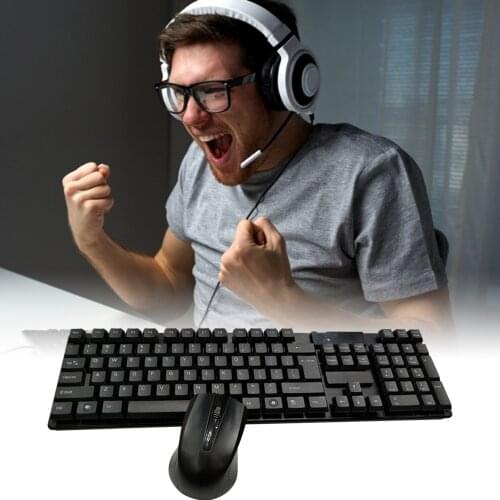 Wireless Keyboard And Mouse Combo Compact Full-size Keyboard