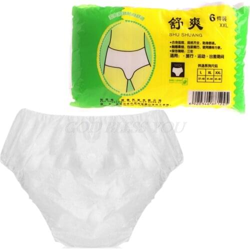 Hot 6Pcs/Set Disposable Non Woven Paper Brief Panties Underwear Ladies Women For Travel Adult Diapers Drop Shipping