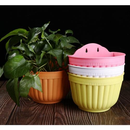 Plant Tray Flower Pot Balcony Garden Resin Basket Removable Hanging Wall Hooks Bucket Home Decor Succulents Iron Holder Supplies