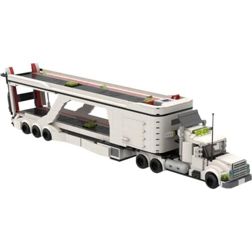 LT3 Car Transport Big Rig Truck Military Series Building Block Model MOC-50003 Best Birthday Gifts for Boys