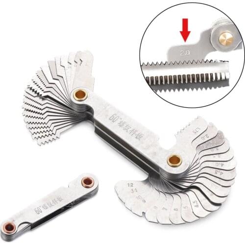 55/60 Degree Metric Inch Thread Plug Gauge Gear Screw Pitch Gauges Measuring Carbon Steel Center Measurement Lathe Combination