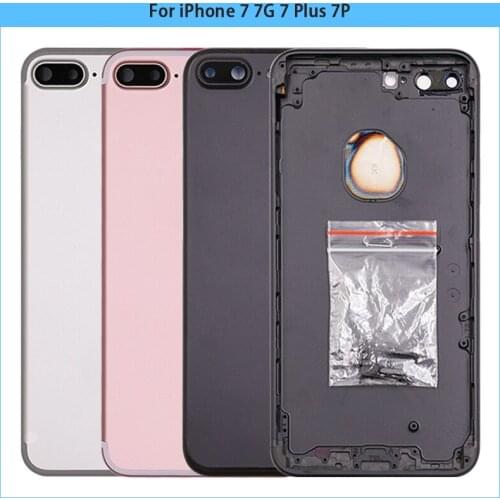 New For iPhone 7 7G 7 Plus 7P Battery Back Cover Rear Door Housing Case Metal Middle Frame Chassis + Sim Cato Side Key Replace
