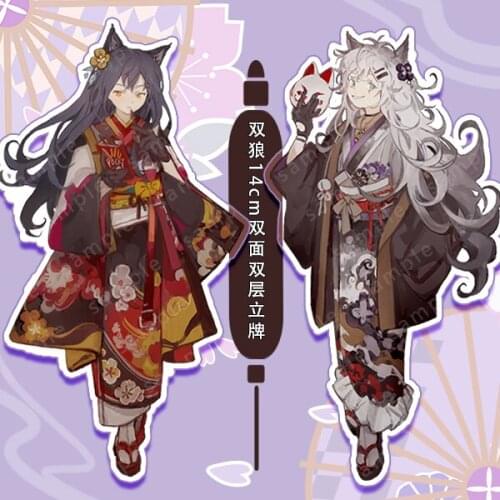 New Charm Wolf Stand Model Plate Desk Decor Toy Double-Sided Cosplay Xmas Gifts Anime Arknights Lappland Texas Acrylic CP Figure