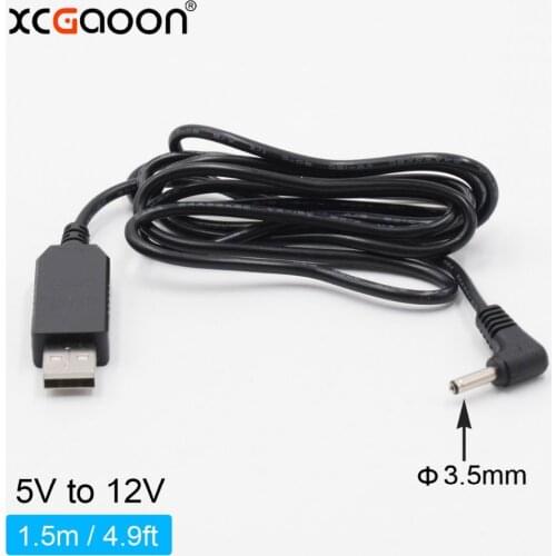XCGaoon Car DC-DC Converter 5V to 12V USB Charging Cable for Car Electronic Dog / GPS, USB Input 5V, 3.5mm OutPort 12V 0.8A max