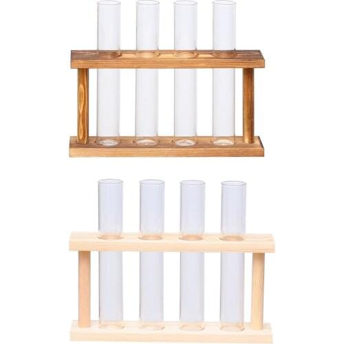 Crystal Glass Test Tube Plant Terrarium Vase Flower Pots for Hydroponic Plants Home Garden Decoration