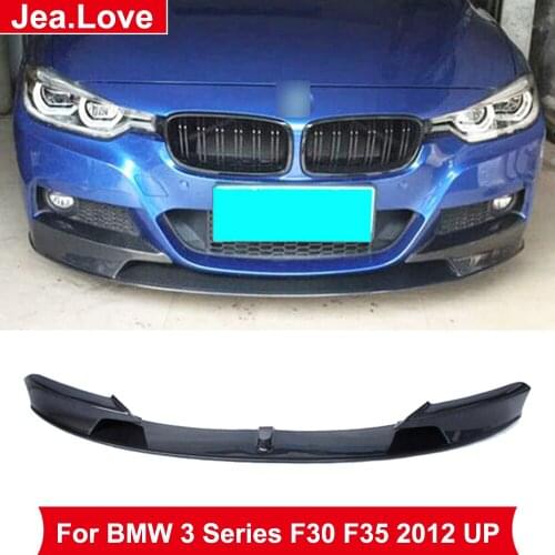 Real Carbon Fiber Front Lip Bumper Splitter Shovel Car Body Modification Kits Parts For BMW 3 Series F30 F35 2012 UP