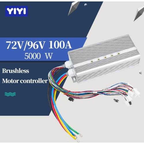 72V 96V 5000W Brushless Motor Speed Controller 100A 36Mosfet 120Degree Phase With Sensor Hall For Electric Bike Car Motorcycle
