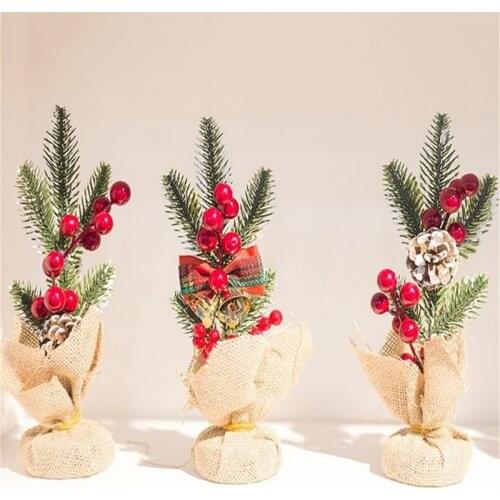 1pcs Christmas Decorations Pine Needles Creative Red Fruit Pine Fruit Desktop Decoration Ornaments