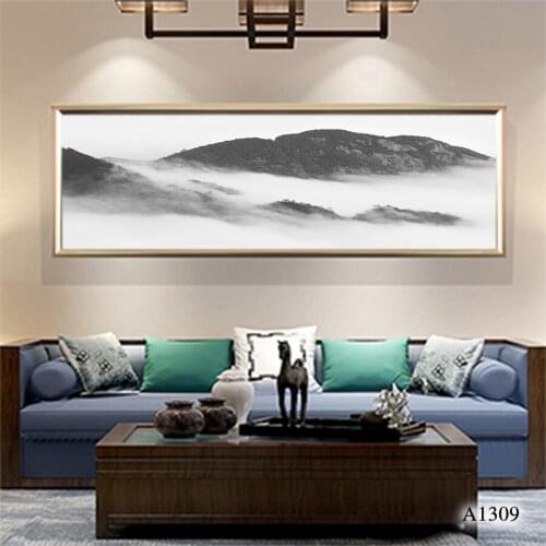 Modern Oil Painting Print on Canvas White and Black Landscape Canvas Art Printing Canvas Painting Wall Art Picture for HomeDecor