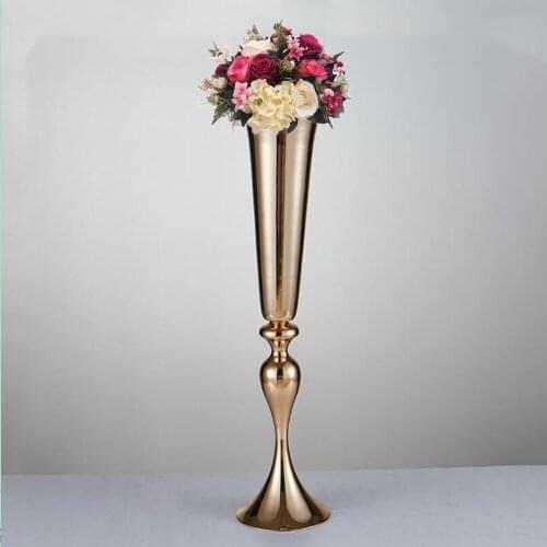 Wedding Gold or silver metal flower vase road leads candle holder wedding Decoration 10 pcs/lot