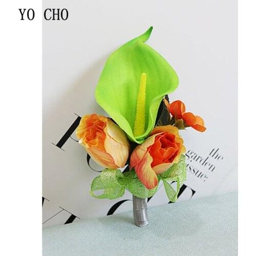 Wedding Bridegroom Boutoniere Flower Wedding Brooch for Bridesmaid Wedding Wrist Corsage Bracelet