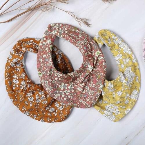 Vintage Triangle Burp Bib Baby Saliva Towel Floral Pattern Bibs Newborn Boys Girls Photography Props