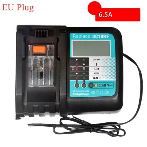 For Makita 14.4V 18V BL1830 Bl1430 DC18RC DC18RF 6.5A Fast Battery Charger EU Plug fan cooling and high quality DC18RF Charger