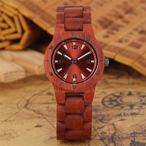 Casual Womens Watches Lady Wooden Bangle Analog Quartz Wristwatch Natural Wood Watch Full Bamboo Bracelet Luminous Hands Gift