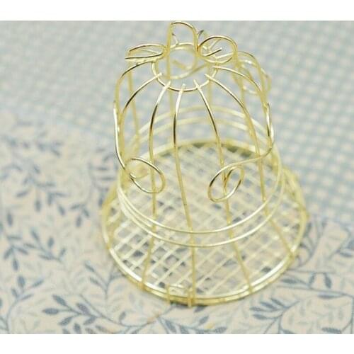100pcs Unique Simple Golden Metal Bird Cage Birdcage Box Candy Boxes Wedding Events Christmas Valentine 's Gift Favor ZA4933